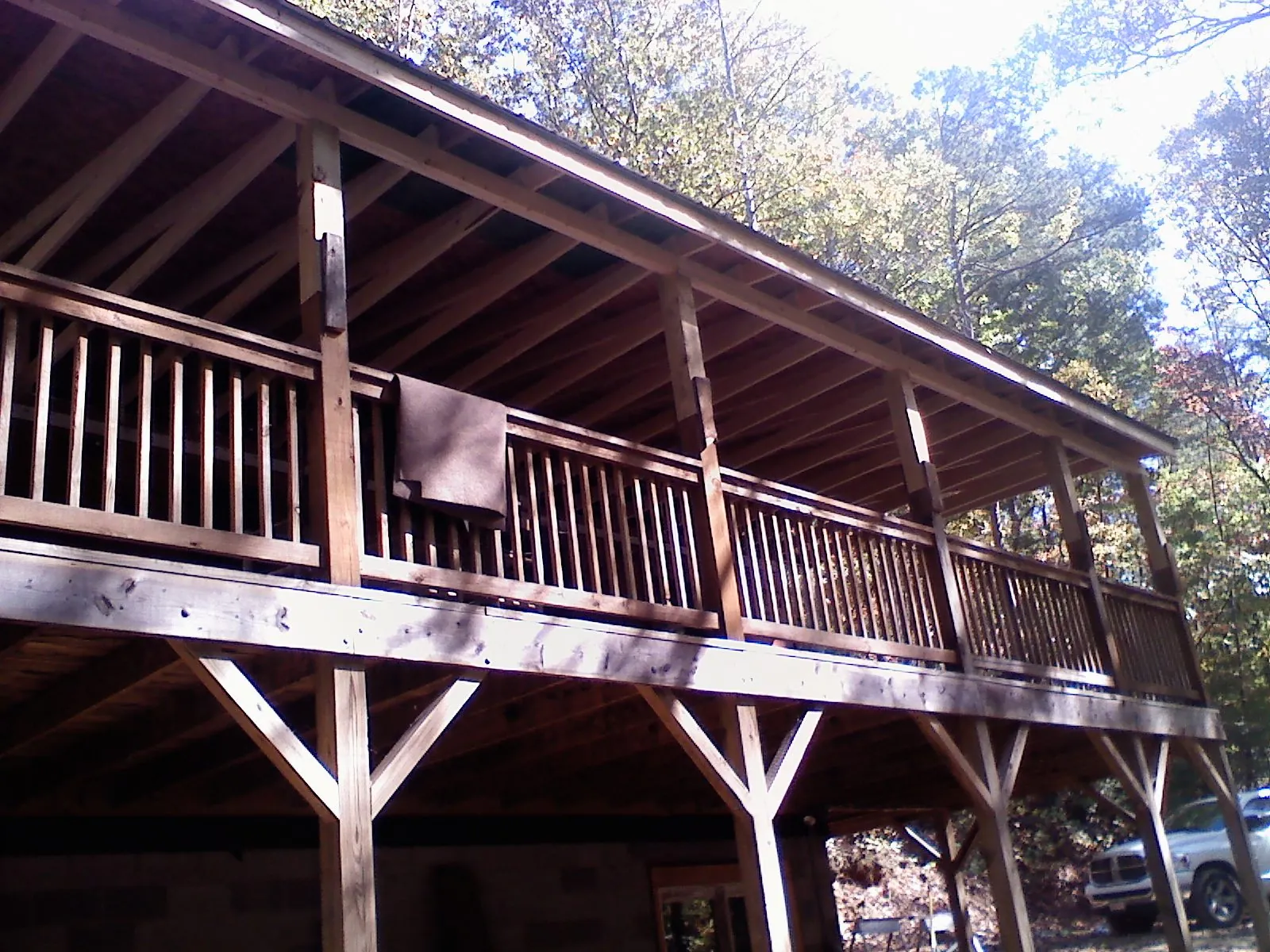 Timber framing under a new elevated porch and deck — Roof Leak Repair in Devens by Roofing Brothers